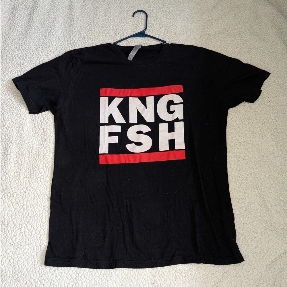 Next Level KNG FSH Graphic T-Shirt Black Red White Men's XL
